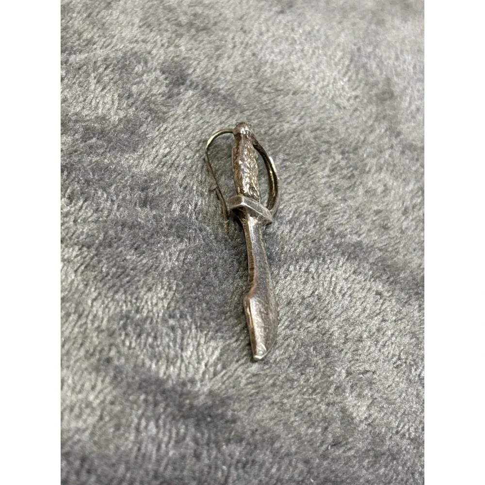 Vintage Sterling Silver 925 Dagger Single Earring Accessory Unique Medieval